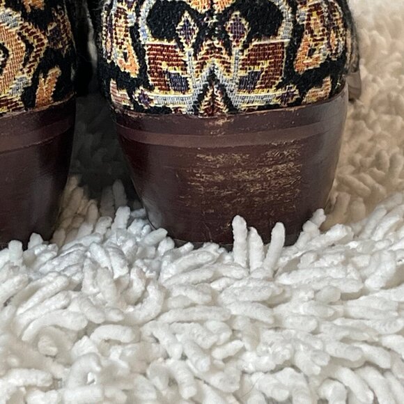 Sam Edelman Petty Black Faraj Tapestry Fabric Ankle Booties Size 6.5 - Picture 11 of 11